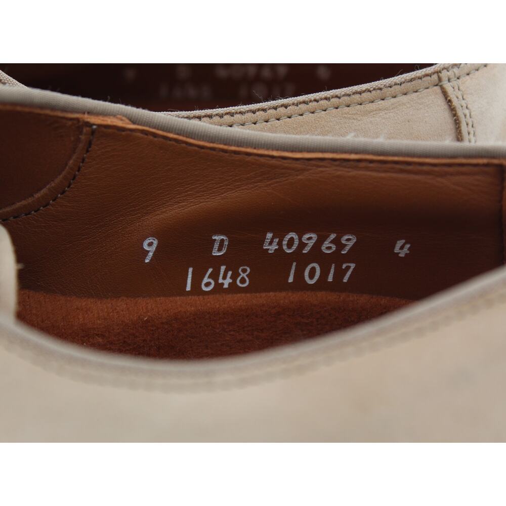Allen Edmonds Derby Comfort Shoe Mens Size 9 D Tan Nubuck Split Toe Vibram Sole - Picture 5 of 10